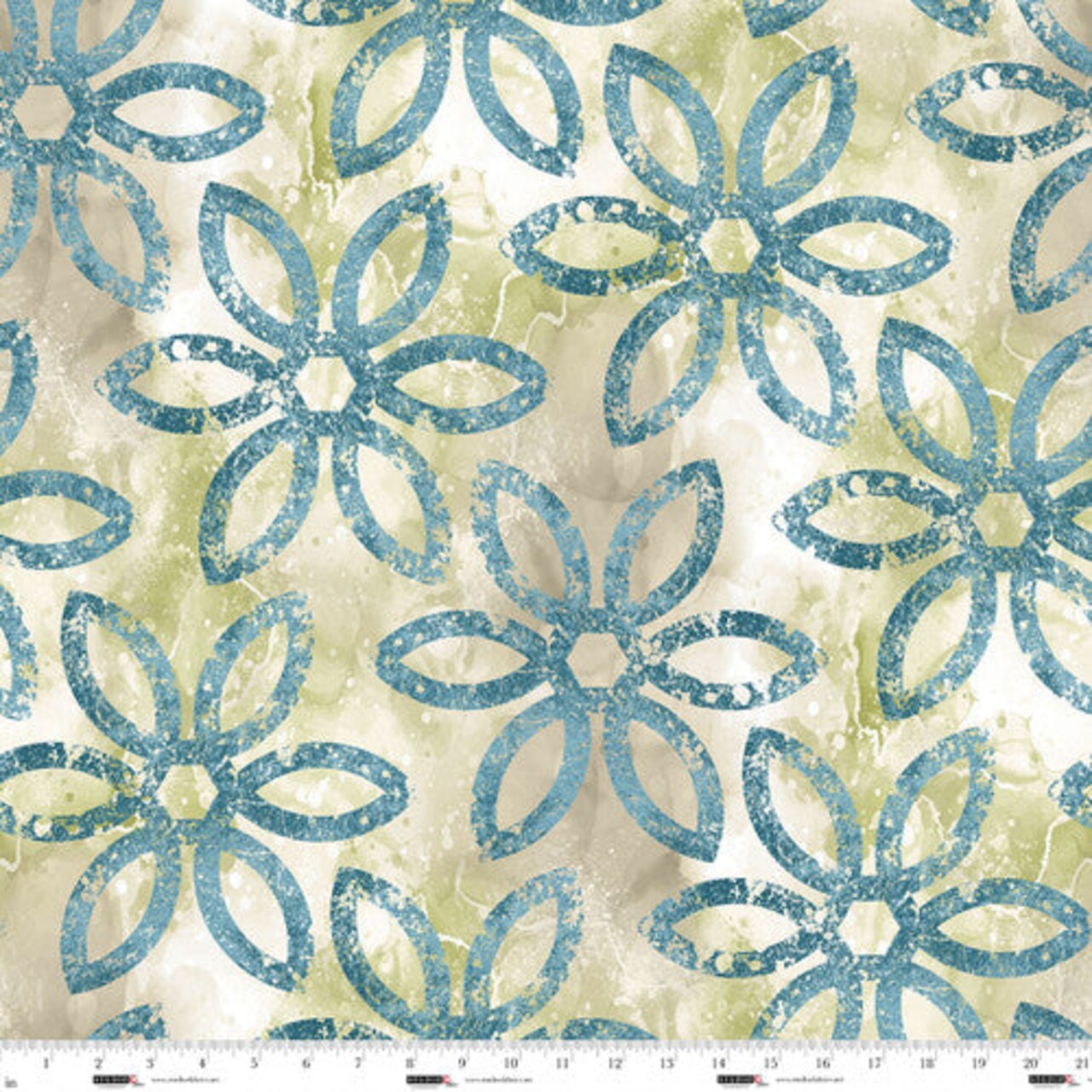 Fabric Studio E Teal Stencil Loops by the Quarter Yard 8272-11